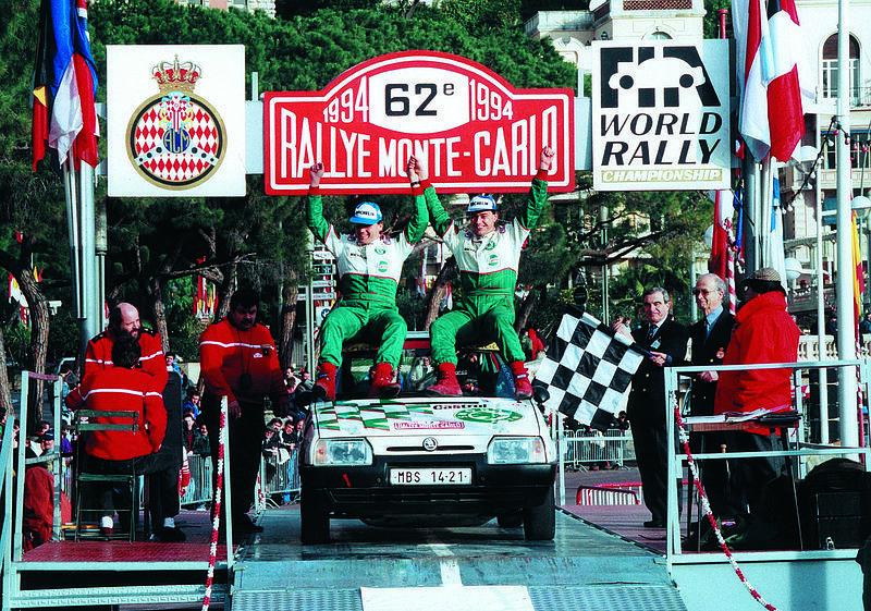 Siegesserie bei der Rallye Monte Carlo: Vor 30 Jahren gewann der Škoda Favorit zum vierten Mal in Folge seine Klasse
